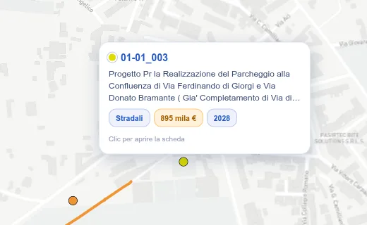 Riquadro che compare passando il mouse su un intervento